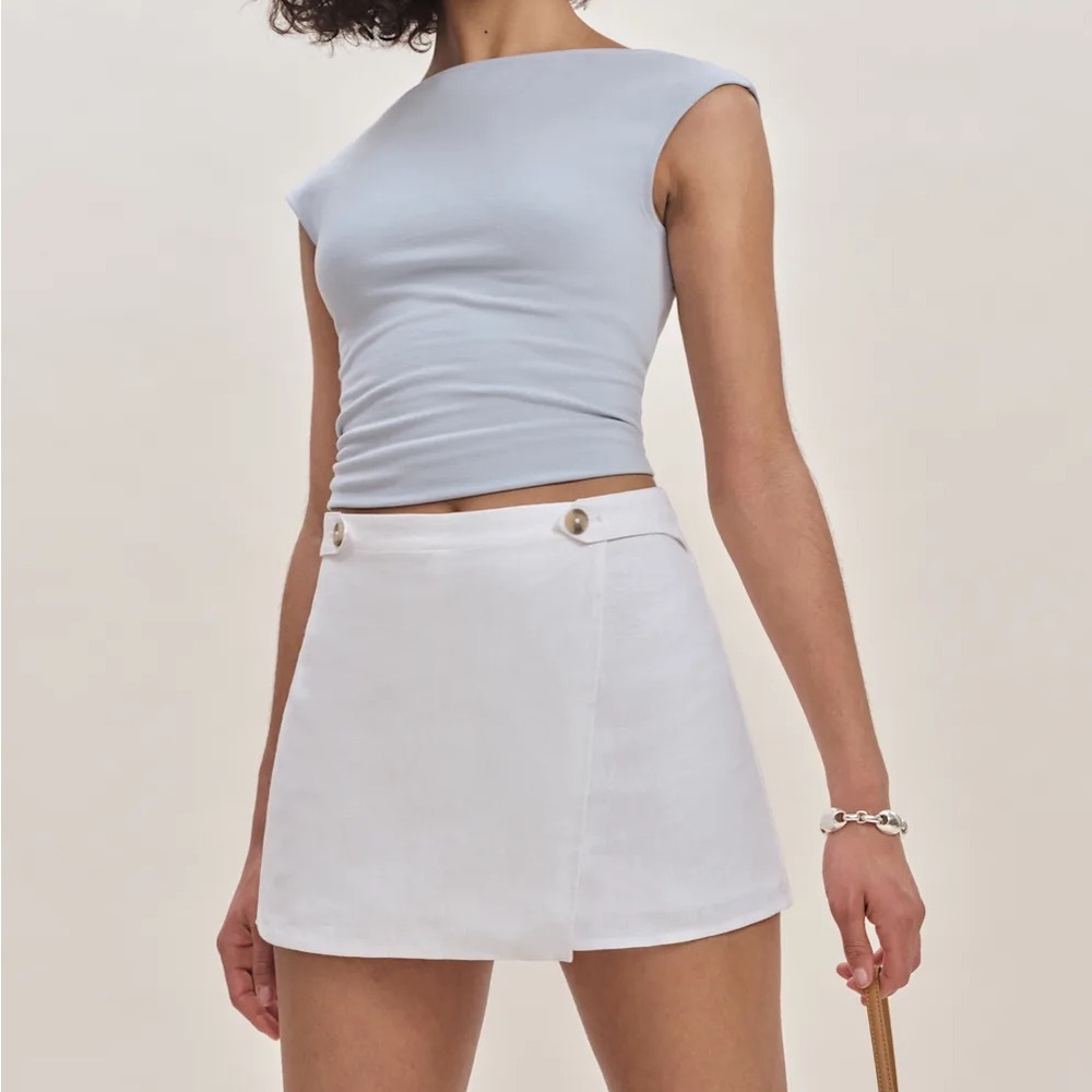 Reformation Clover Linen Micro Skort